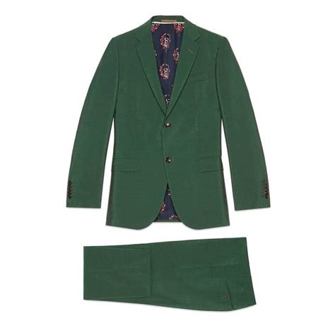 gucci suit green red lines|dark green Gucci suit.